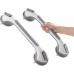 TAILI Grey Grab Bars for Seniors, 43 cm, 2-Pack Shower Grab Bar, No Drilling, Max. 109 kg Shower Handle with Suction Cup, Durable Bathtub Handle for Bathroom, Grab Bars for Bathroom