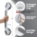 TAILI Grey Grab Bars for Seniors, 43 cm, 2-Pack Shower Grab Bar, No Drilling, Max. 109 kg Shower Handle with Suction Cup, Durable Bathtub Handle for Bathroom, Grab Bars for Bathroom