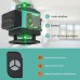 Cross Line Laser Green 4 x 360°, Laser Spirit Level 16 Lines, Construction Laser Cross Laser Line Laser Self-Levelling, 2 x Batteries, Wall Mount, Remote Control, Magnetic Base, Rotating Stand