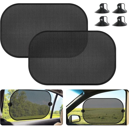 Romon 2 x Children's Car Sunshades, Universal Car Sun Shades for Children, UV Protection, 50 x 30 cm