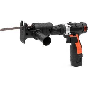 Electric Reciprocating Saw Kit, Drill Adapter for Portable Jigsaw with 3 Saw Blades for Metal Wood Cutting Jigsaws