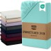 Utopia Bedding Fitted Sheet, Brushed Microfibre, up to 30 cm, OEKO-TEX Standard 100, 160 x 200 cm, Spa Blue