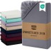 Utopia Bedding Fitted Sheet, Brushed Microfibre, up to 30 cm, OEKO-TEX Standard 100, 120 x 200 cm, Grey