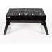 AKTIVE Table Charcoal Grill, Portable, Steel, Black, Rectangular, Foldable, 50 x 30 x 23 cm, with Carry Handle, Easy to Carry, Camping Grill, Patio, Balcony, Charcoal Grills, BBQ (63032)