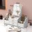 TFSZE Make Up Organiser, Cosmetic Organiser, Dressing Table Organiser with Mirror, Multifunctional Desktop Cosmetic Organiser, White Makeup Organiser with Drawer for Dresser, Bedroom, Bathroom