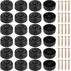 Zocipro Pack of 24 Furniture Feet, Diameter 33 mm x Height 13 mm, Round Furniture Legs, Screw-On Feet for Furniture, Non-Slip Cabinet Feet, Furniture Gliders with Screws for Furniture, Cabinet, Sofa,