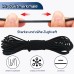 10 m Elastic Rubber Cord 3 mm Elastic Round Cord Elastic Stretchy Cord with 20 Pieces Zip Pull Cord Lock Cord, 20 Pieces Double Hole Spring for Backpack, Shoelaces (Black, 3 mm x 10 m)