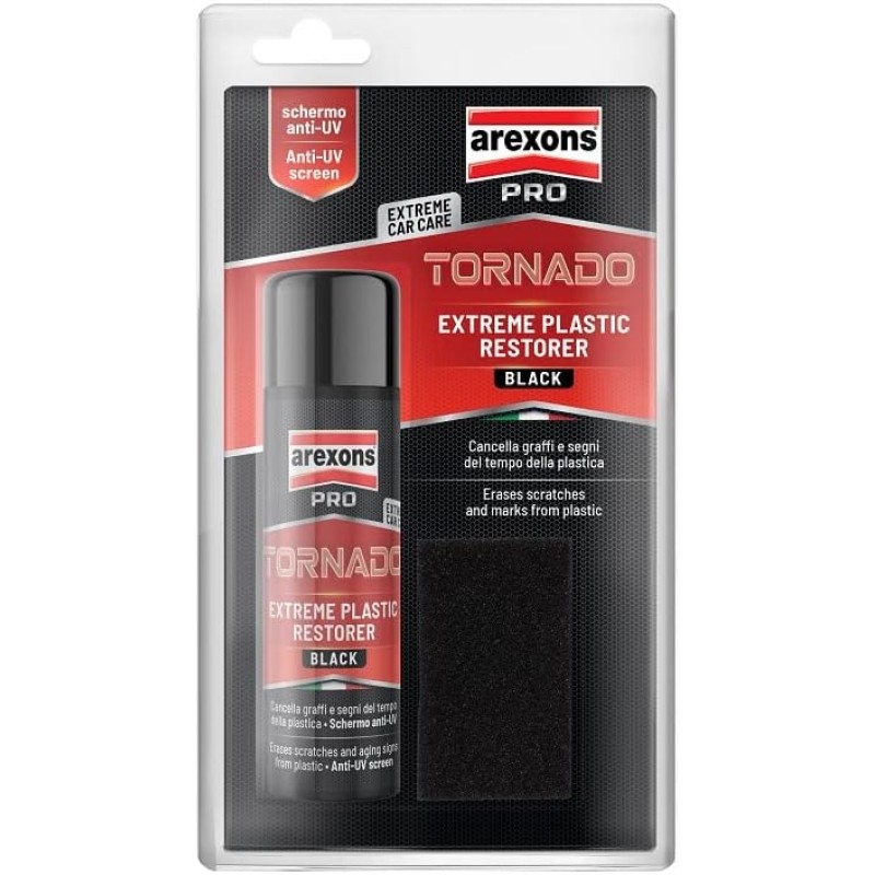 Arexons Car Care Pro Tornado - Super Regenerates Plastics, Eliminates Scratches and Signs of Time, Protects Against Fading and Ageing, 125 ml