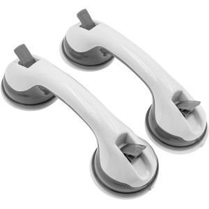 2 Pieces 30 cm Grab Rail Shower Handle Suction Cup for Bathtub Shower