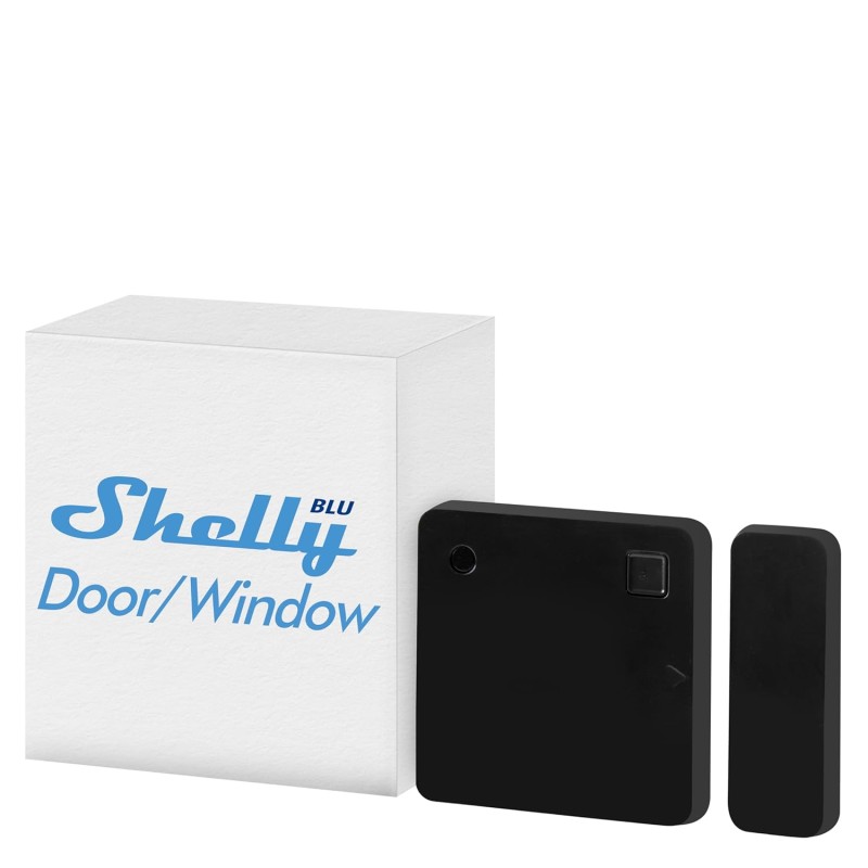 Shelly Blu Door/Window Black | Bluetooth Smart Door and Window Sensor with Lux Sensor | Security | Immediate Response | iOS Android App | Gateway Required | Scene Activation
