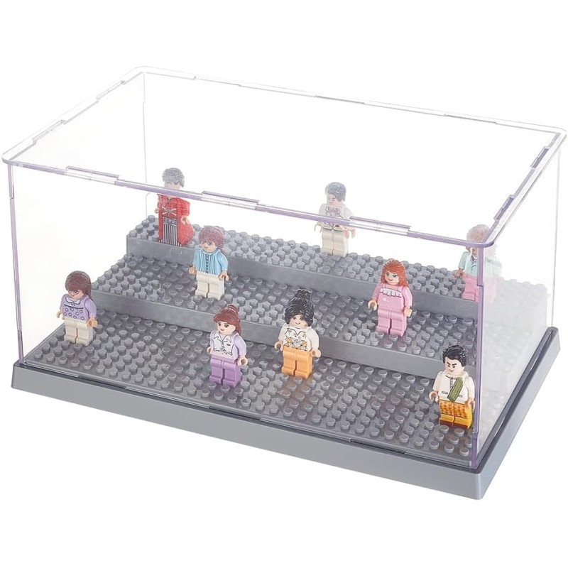 OLYCRAFT 3-Tier Mini Figures Display Case Made of Acrylic Dustproof Display Box for Building Blocks Acrylic Display Case Removable Display Case Figures Display Case for Collection Action Figures