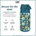 ion8 Children's Drinking Bottle, Stainless Steel, Lightweight, 400 ml, Non-Insulated, Leak-Proof, One-Handed Opening, Secure Locking, Dishwasher Safe, Hinged Lid, Easy to Clean, Space Man