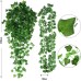 Vinabo Artificial Ivy Garland, Pack of 12, 2.1 m Green Plants Vine for Garden, Wedding, Party, Wall Decoration, Halloween, Patio