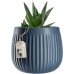 KADAX Flower Pot, Ceramic Plant Pot with Decorative Embossings, Plant Pot in 4 Colour Variations, Ceramic Flower Pot for Indoor Plants, Planter in Timeless Design (12 cm, Dark Blue)