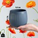 KADAX Flower Pot, Ceramic Plant Pot with Decorative Embossings, Plant Pot in 4 Colour Variations, Ceramic Flower Pot for Indoor Plants, Planter in Timeless Design (12 cm, Dark Blue)