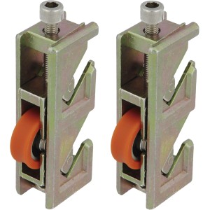 Amig - Schiebefenster-Laufrolle | Satz mit 2 Stück | Größe 75 x 18 mm | Verstellbares Metallgehäuse | Kugellager | Entwickelt für Schiebefenster | Verchromter Stahl.