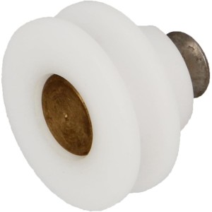 Amig - Duschabtrollager | Satz mit 2 Stück | Ø 25 x 19 mm | Halbrundlager und M5x8 Schraube | Für Schiebetüren von Badezimmern | Weißes Nylon.