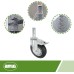 Amig - Bockrolle für Gerüst | Mit Bremse | Ø200 mm | Maximale Belastung: 200 kg | Metallkern und Gummibeschichtung | Rollenlager | Speziell für den industriellen Einsatz konzipiert | Schwarz.