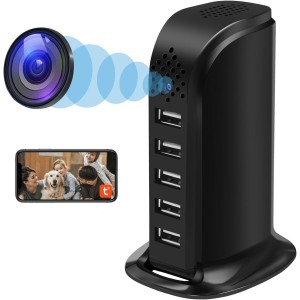 Nisanmoon 2.4/5G WiFi Hidden Camera 5 USB Port WiFi Charger HD 1080P Wifi Spy Camera, Mini Hidden Spy Camera Support Motion Detection and Remote View