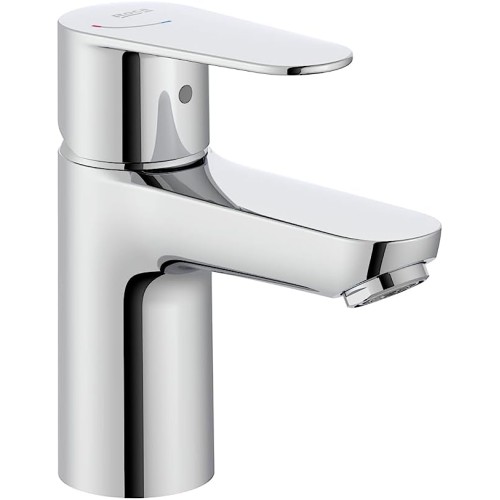 Roca Victoria Plus A5A324FC00 Washbasin Mixer Tap with ColdStart Technology, Single Lever Mixer Tap with Flexible Power Links, Easy Installation, Bathroom Mixer, Chrome