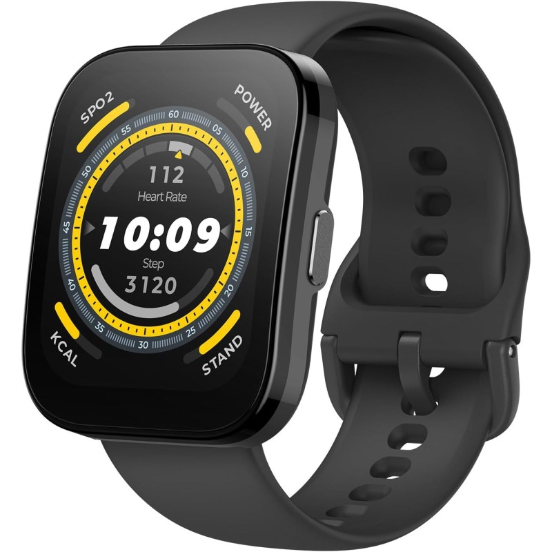 Amazfit Bip 5 46 mm смарт часовник с пулсомер, 120 спортни режима, Bluetooth обаждания, GPS и 4 сателитни позициониращи системи, съвместим с Alexa, SpO2 монитор, 10-дневен живот на батерията