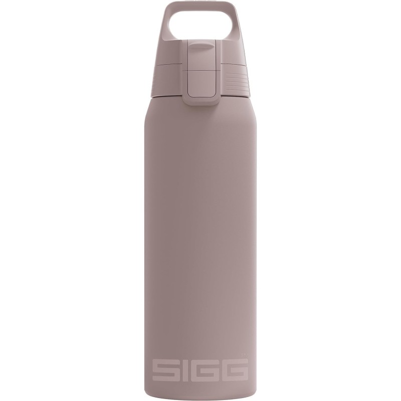 SIGG - Isolierte Trinkflasche - Thermosflasche Shield Therm One Dusk kohlensäurehaltige Getränke - Auslaufsicher - Spülmaschinenfest - BPA-frei - 90% recycelter Edelstahl - warmes Grau - 0,75L