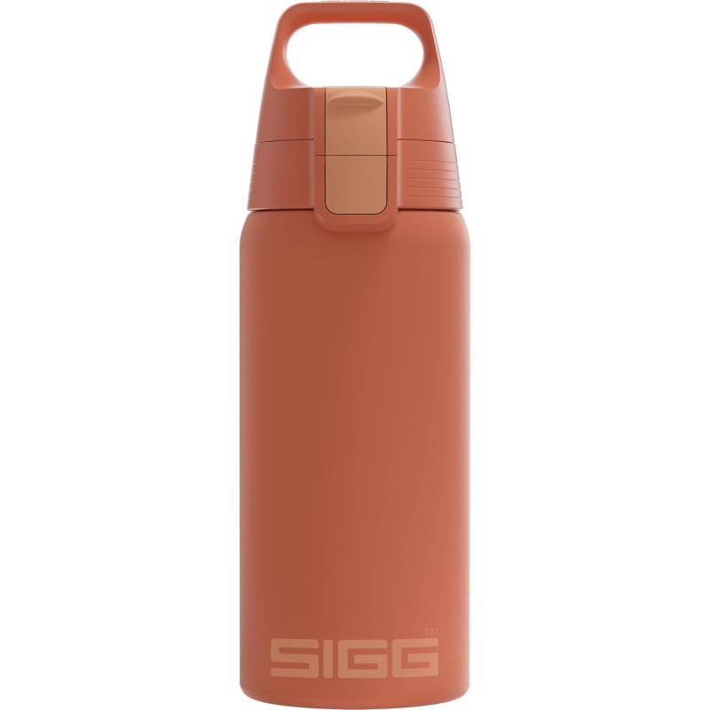 SIGG - Isolierte Trinkflasche - Thermosflasche Shield Therm One Eco Red - kohlensäurehaltige Getränke - Auslaufsicher - Spülmaschinenfest - BPA-frei - 90% recycelter Edelstahl - Rostrot - 0,5L