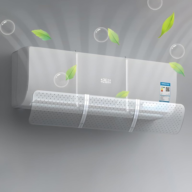 Air Conditioning Wind Deflector, Wind Deflector for Cold Air Conditioning, Adjustable Air Conditioning Wind Deflector, Universal Retractable Air Conditioning Wind Protection (Transparent)