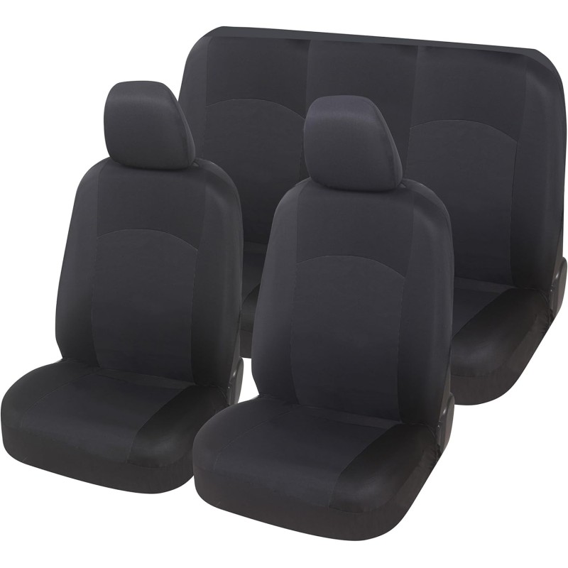 Auto Accessori Lupex - Universal Soft Front and Rear Car Seat Covers for Small Medium No SUV (Black)