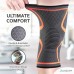 COZLOW Knee Brace Support Pain Relief (Large, 46-51cm) Orange Knee Compression Sleeve with Non-Slip Double Silicone Gels and 3D Knitting Technology