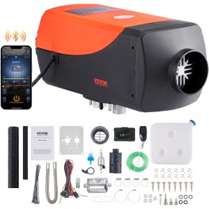 VEVOR Air Diesel Heater Auxiliary Heater 12V 8KW Air Heater Air Diesel Auxiliary Heater Air Heater 0.16-0.62L/Hour Diesel Heater with LCD Display & Remote Control & Bluetooth APP