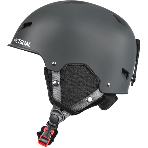 Victgoal Ski Helmet Men Women with Warm Lint Ear Pads, Good Ventilation Safety Snowboard Helmet Men for Adults for Skiing Winter Sports Adjustable M/L Ski Helmets