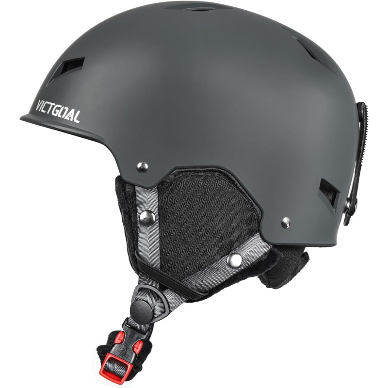 Victgoal Ski Helmet Men Women with Warm Lint Ear Pads, Good Ventilation Safety Snowboard Helmet Men for Adults for Skiing Winter Sports Adjustable M/L Ski Helmets