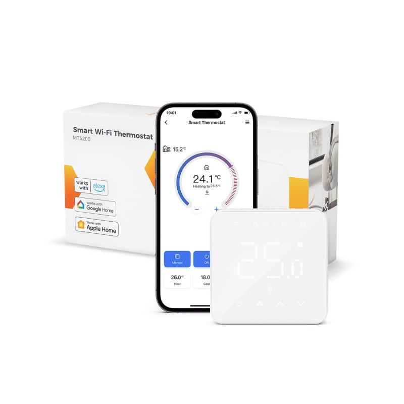 Refoss Heating Thermostat WiFi, Water Underfloor Heating Thermostat Boiler, Smart Thermostat, Voice Control Room Thermostat, Intelligent Remote Control Wall Thermostat Digital for HomeKit, Alexa,