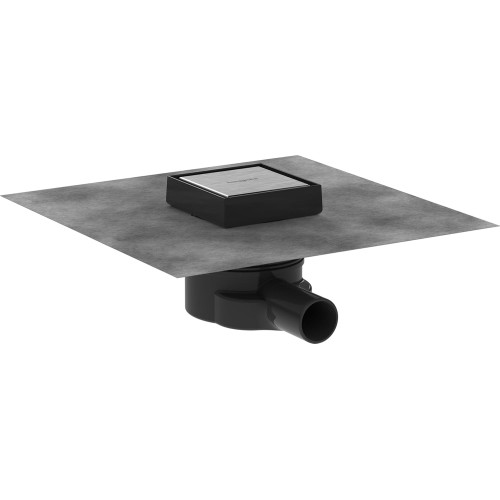 hansgrohe RainDrain Point 56247800 Point Drain 100/100 Backside Can be Tiled Brushed Stainless Steel Complete Set