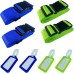 Nutabevr Set of 4 Luggage Straps with 4 Luggage Tags Set, Non-Slip Adjustable Suitcase Straps with Address Label, Cross Strap, Suitcase Accessories, for Quick Identifying Luggage, Travel Bag, Suitcase