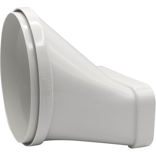 La Ventilazione CGO15157B-Y CGO15157B Round Tube to Rectangle White Horizontal Coupling
