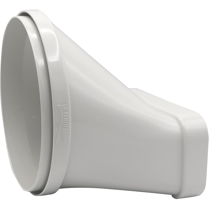 La Ventilazione CGO15157B-Y CGO15157B Round Tube to Rectangle White Horizontal Coupling