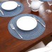 SHACOS Set of 6 Placemats, Washable, Round, Blue Braided Placemats, Dirt-Repellent, Heat Resistant, Table Mats, Washable, Blue