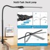 KableRika Double Head Desk Lamp LED Dimmable, Bright Desk Lamp Clampable for Home Office, Eye Protection Gooseneck Lamp with 4 Colour Modes & Brightness, Modern Office Table Lamp for Monitor