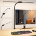 KableRika Double Head Desk Lamp LED Dimmable, Bright Desk Lamp Clampable for Home Office, Eye Protection Gooseneck Lamp with 4 Colour Modes & Brightness, Modern Office Table Lamp for Monitor