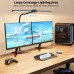 KableRika Double Head Desk Lamp LED Dimmable, Bright Desk Lamp Clampable for Home Office, Eye Protection Gooseneck Lamp with 4 Colour Modes & Brightness, Modern Office Table Lamp for Monitor