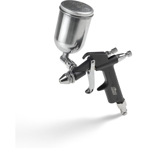 FIAC Paint Spray Gun 1863, Paint Gun for Small Areas, Aerograf with 100 ml Colour Tank, 0.8 mm Nozzle, Max Pressure 3 Bar, Black