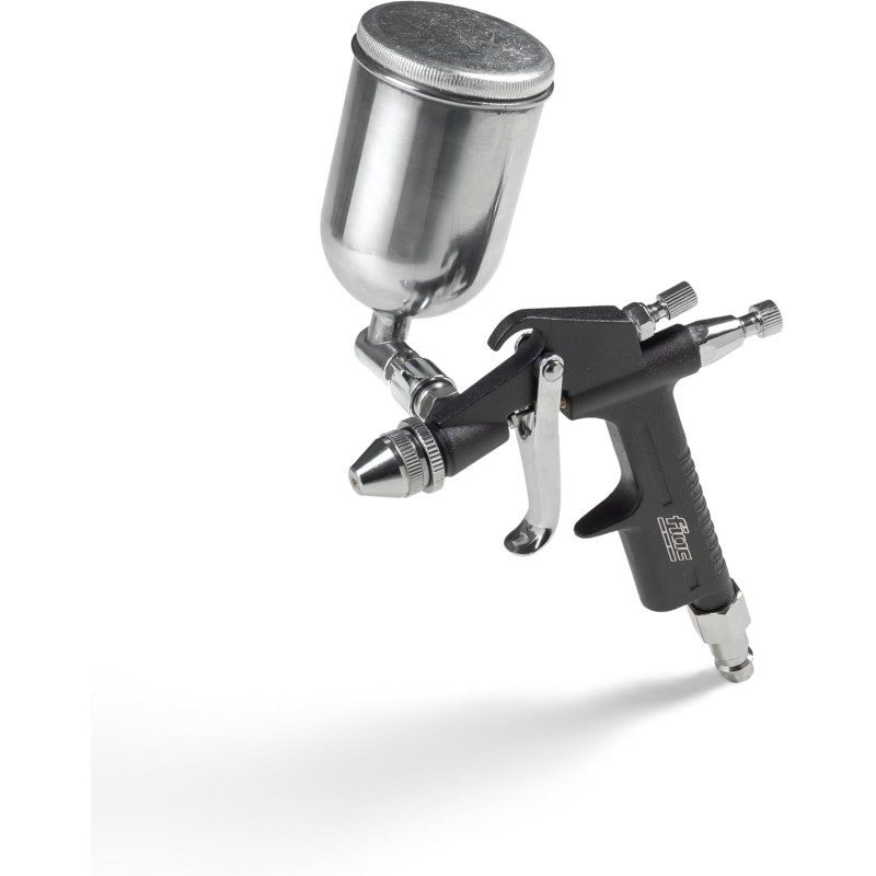 FIAC Paint Spray Gun 1863, Paint Gun for Small Areas, Aerograf with 100 ml Colour Tank, 0.8 mm Nozzle, Max Pressure 3 Bar, Black
