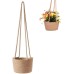 Cotton Rope Plant Basket, Hanging Flower Pots, Flower Pots Storage Basket, Hanging Straw Planter, Hanging Basket Plant Hanger for Plants, Indoor and Outdoor Decoration, 20 cm