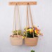 Cotton Rope Plant Basket, Hanging Flower Pots, Flower Pots Storage Basket, Hanging Straw Planter, Hanging Basket Plant Hanger for Plants, Indoor and Outdoor Decoration, 20 cm