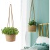 Cotton Rope Plant Basket, Hanging Flower Pots, Flower Pots Storage Basket, Hanging Straw Planter, Hanging Basket Plant Hanger for Plants, Indoor and Outdoor Decoration, 20 cm