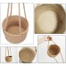 Cotton Rope Plant Basket, Hanging Flower Pots, Flower Pots Storage Basket, Hanging Straw Planter, Hanging Basket Plant Hanger for Plants, Indoor and Outdoor Decoration, 20 cm