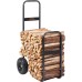 VEVOR Firewood Trolley 67 x 52 x 110 cm Firewood Trolley Powder Coated Steel Firewood Cart with 266.7 mm Rubber Wheels Wood Trolley Max. 113.4 kg Transport Trolley Including Bungee Rope Floor Net 600D