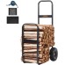 VEVOR Firewood Trolley 67 x 52 x 110 cm Firewood Trolley Powder Coated Steel Firewood Cart with 266.7 mm Rubber Wheels Wood Trolley Max. 113.4 kg Transport Trolley Including Bungee Rope Floor Net 600D